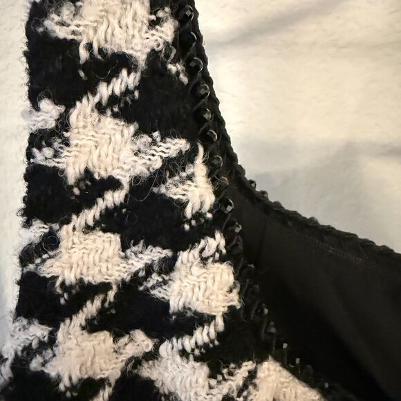 Antonio Melani Women's Size 14 Black Houndstooth Wool Macy Tweed Mini Dress - Picture 3 of 9